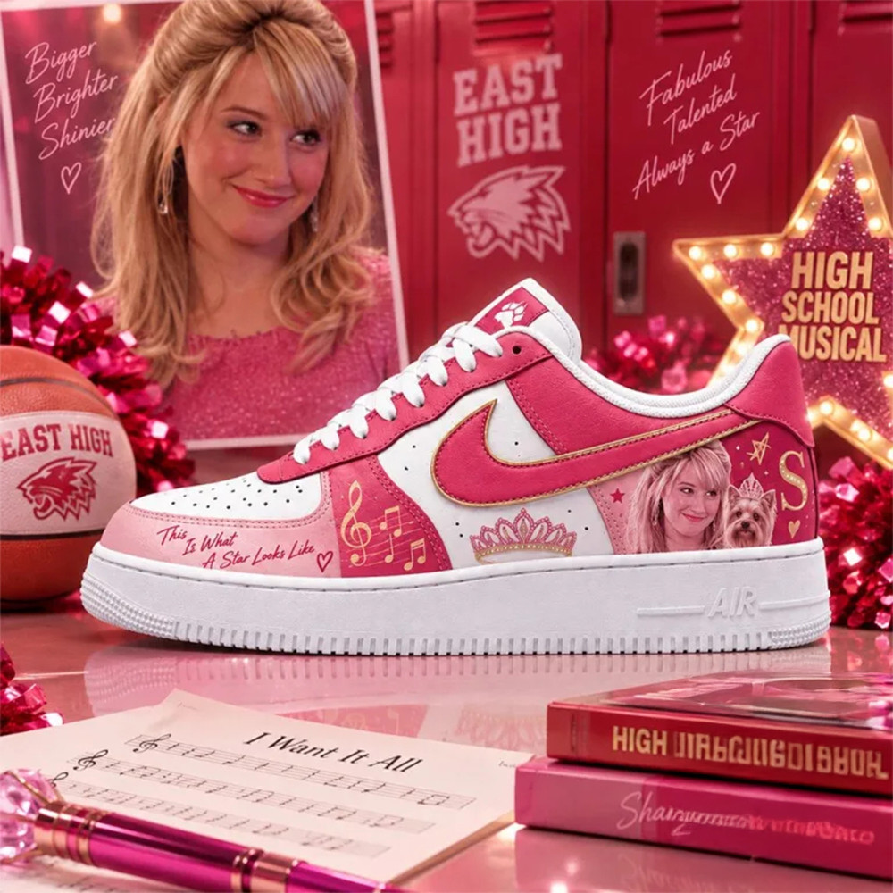 High School Musical Merch Sharpay Evans Sneaker High School Musical AF1 Sharpay Evans Lover Gift