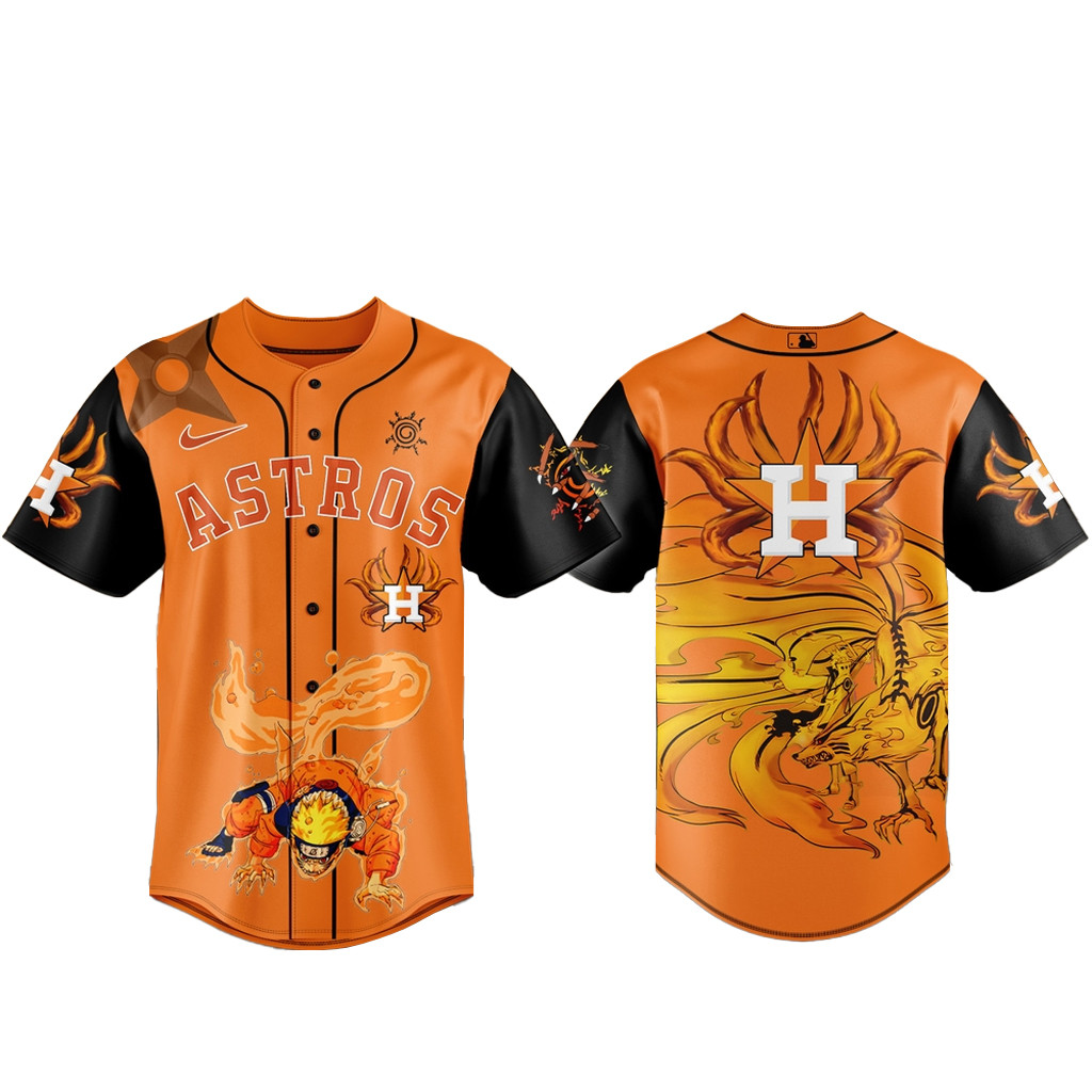 Houson Astros x Naruto Kurama Baseball Jersey 1 - Unicasport Houson Astros x Naruto Kurama Baseball Jersey