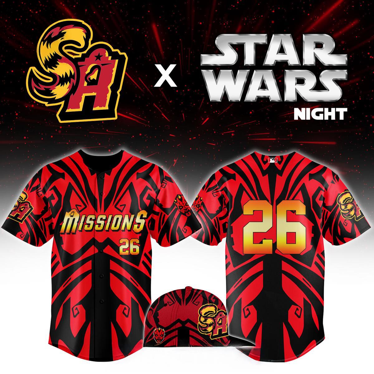 San Antonio Missions Star Wars Night 2026 Theme Game Baseball Jersey Sci Fi Fan Edition