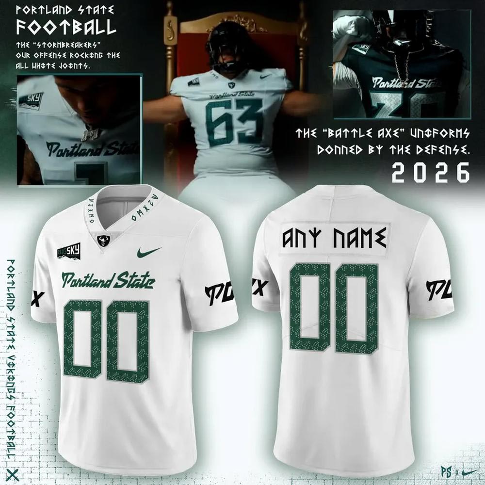 Portland State Vikings NCAA Battle Axe Custom Football Jersey College Football Fan Apparel
