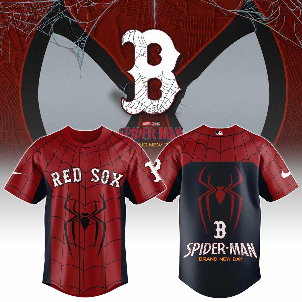 Special Edition Boston Red Sox x Spider Man Brand New Day Baseball Jersey