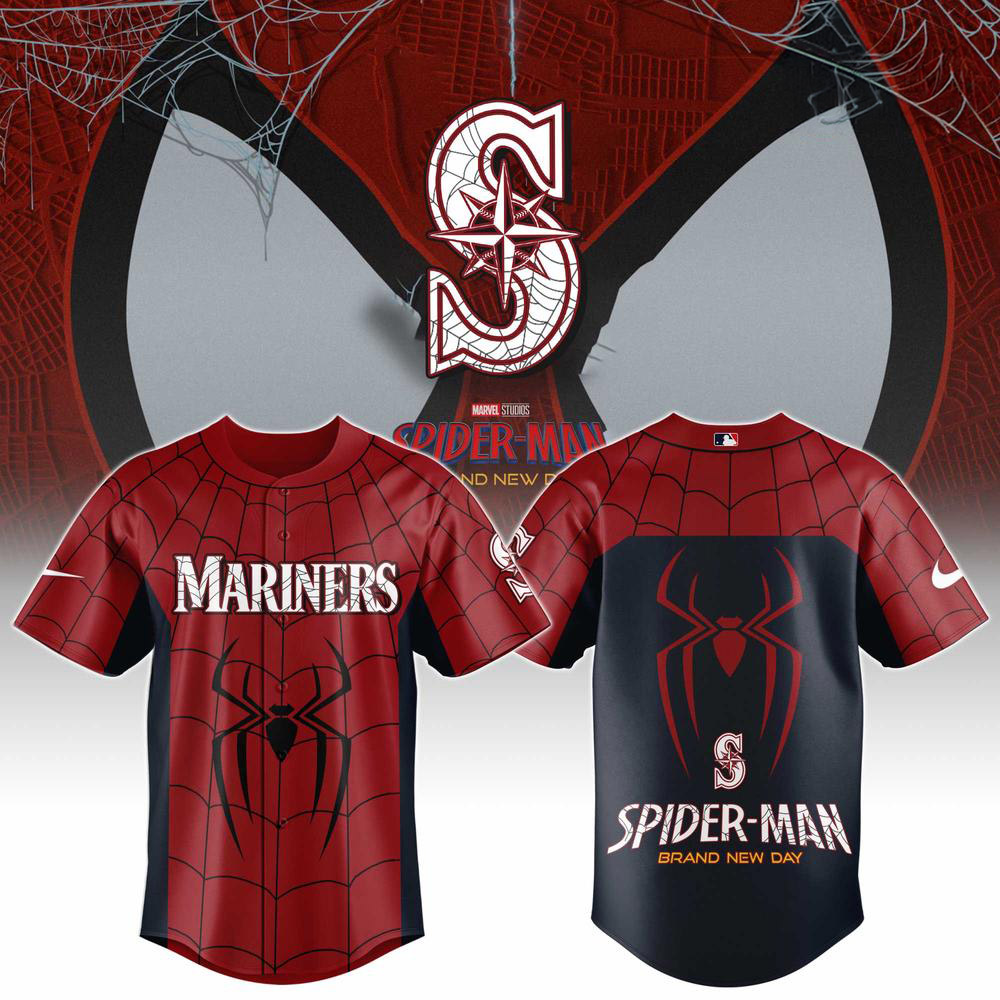 Spider-Man x Seattle Mariners Brand New Day Collaboration Baseball Jersey
