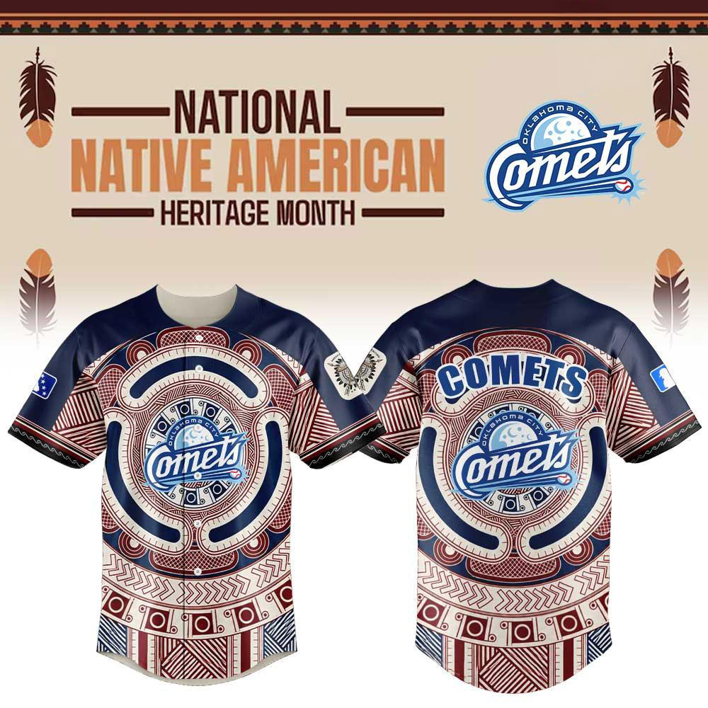 Oklahoma City Comets Native American Heritage Month Baseball Jersey Apparel