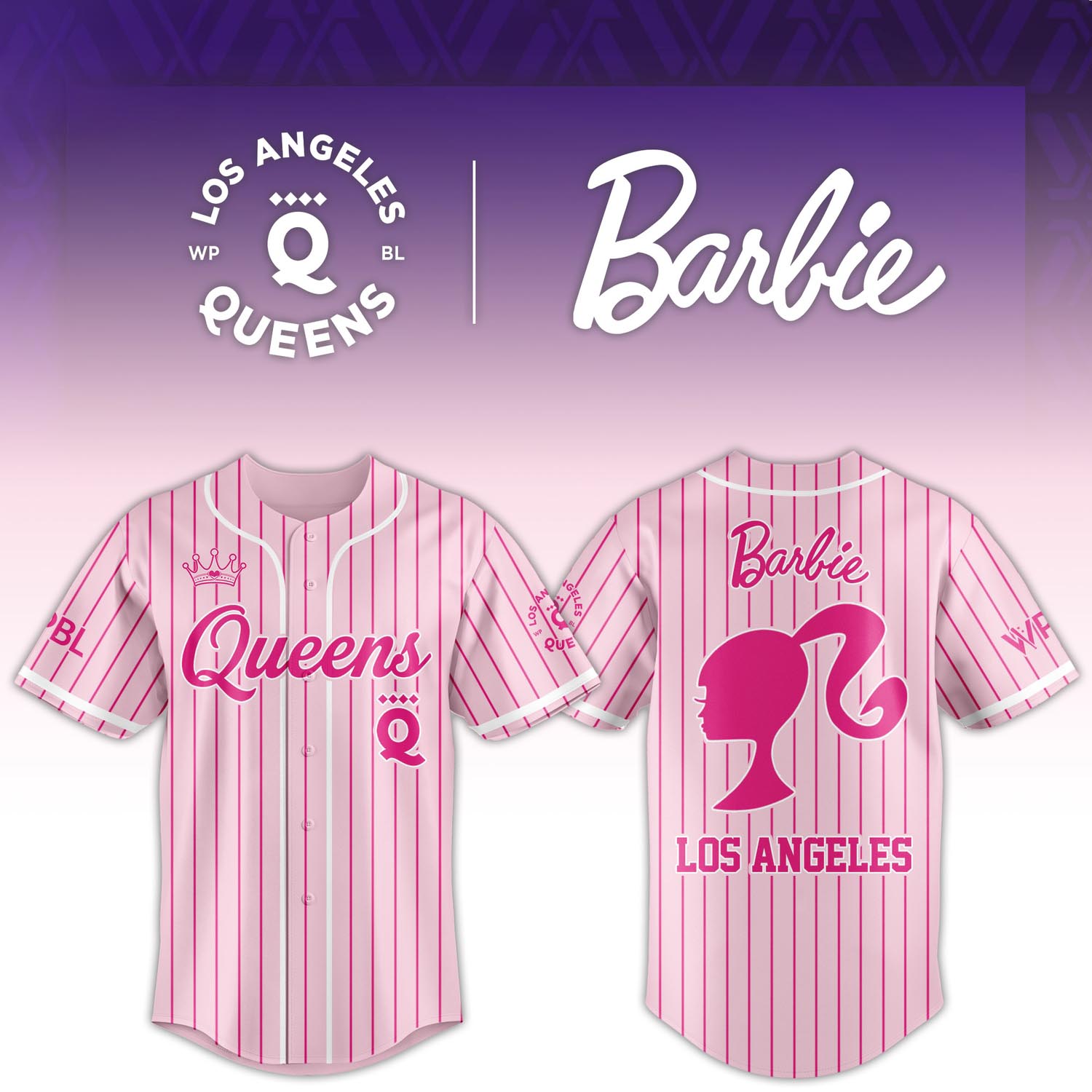 Queens Pink Doll Crossover Baseball Jersey Trendy Graphic Streetwear Fan Apparel for Men and Women
