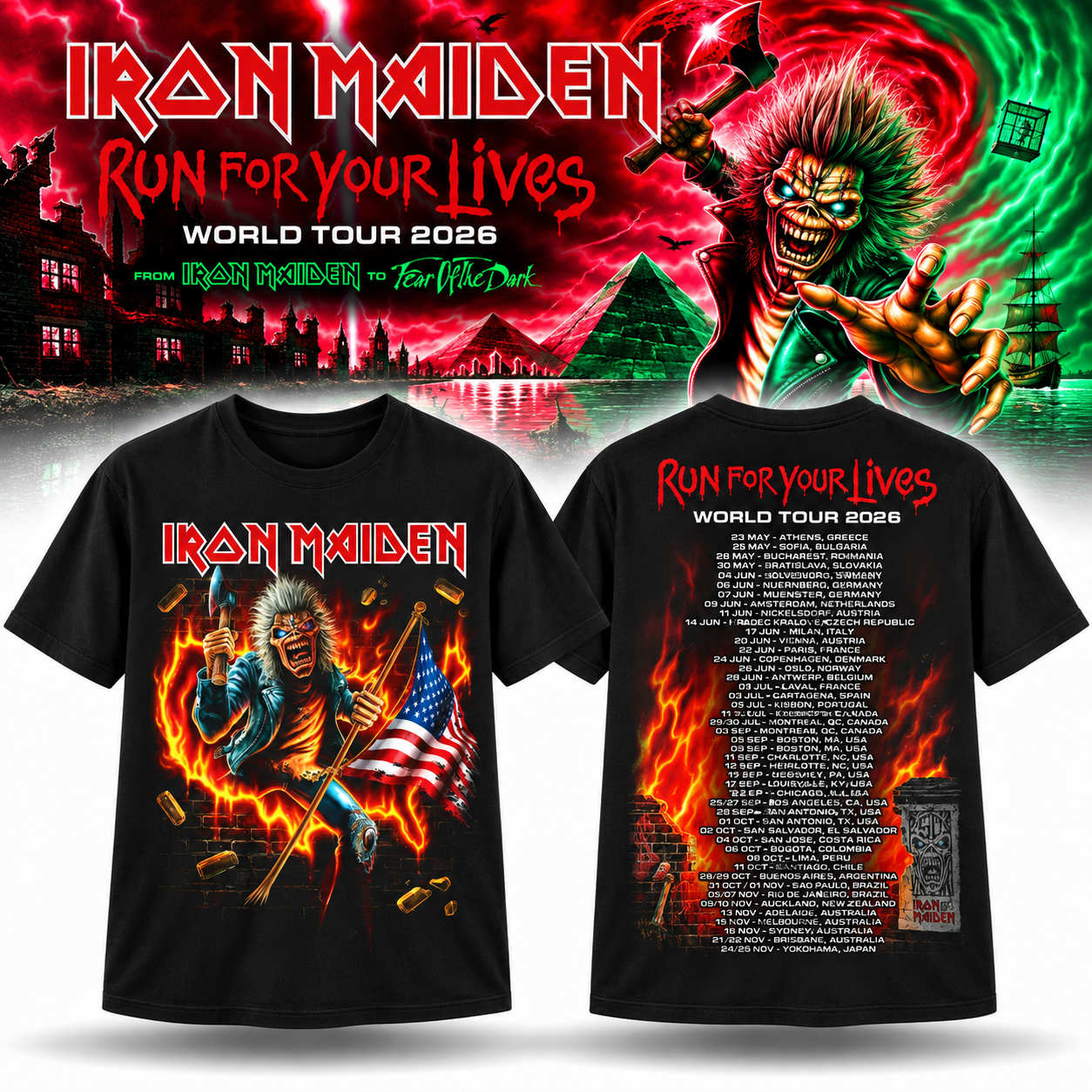 iron maiden sep 15 2026 hersheypark stadium pa t shirt merch L8QB6 - merchtourboutique