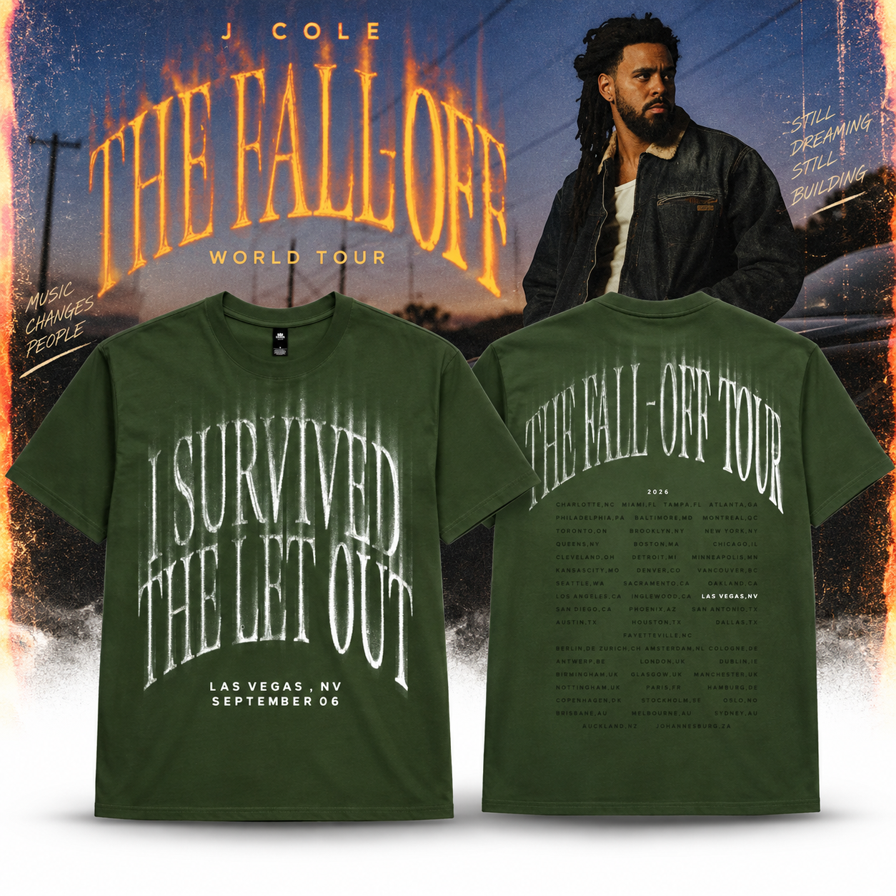 j cole september 6 2026 t mobile arena las vegas the fall off tour tee merch uKt9t - merchtourboutique