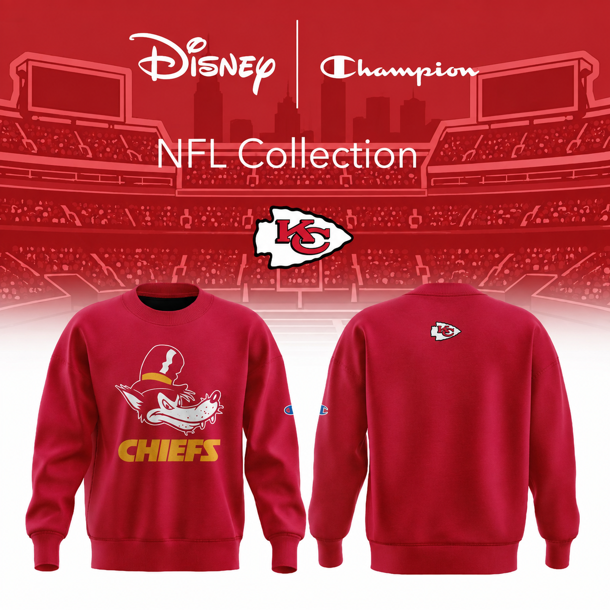 Kansas City Chiefs x Disney Champion NFL Main Character Energy Sweatshirt