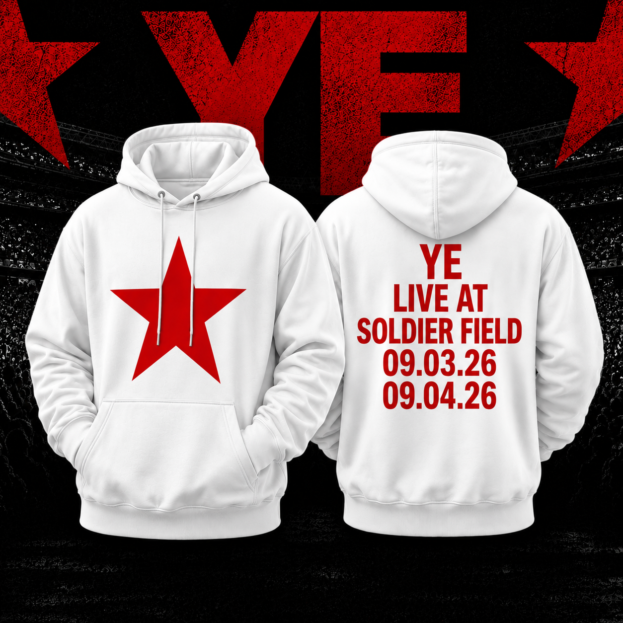 kanye west ye live in chicago on 3 and 4 september 2026 at soldier field hoodie merch NiNGl - merchtourboutique