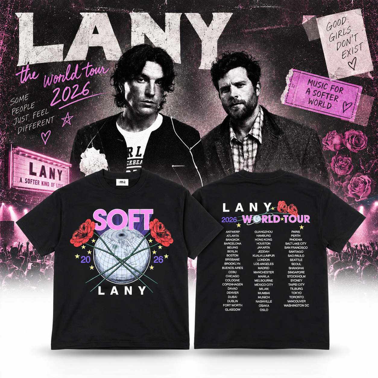 lany store soft world tour shirt 2026 merch 9y0Wk - merchtourboutique