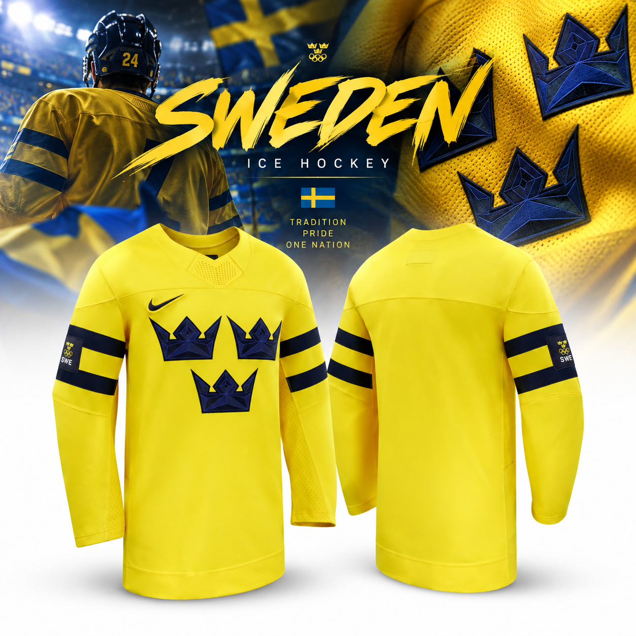 LIMITED EDITION Sweden 2026 Hockey Replica Jersey Merch 1 - Unicasport LIMITED EDITION Sweden 2026 Hockey Replica Jersey Merch