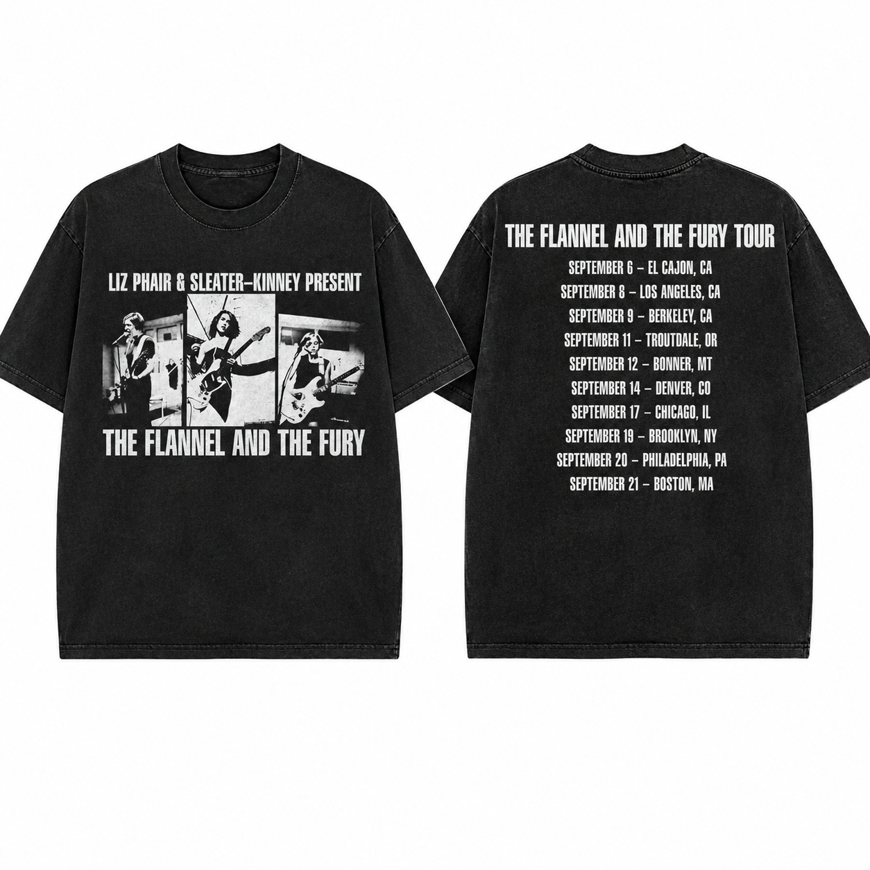 Liz Phair & Sleater-Kinney The Flannel and The Fury Tour T-Shirt Exclusive 1 - merchtourboutique liz phair %26 sleater kinney the flannel and the fury tour t shirt exclusive vKT8C - merchtourboutique