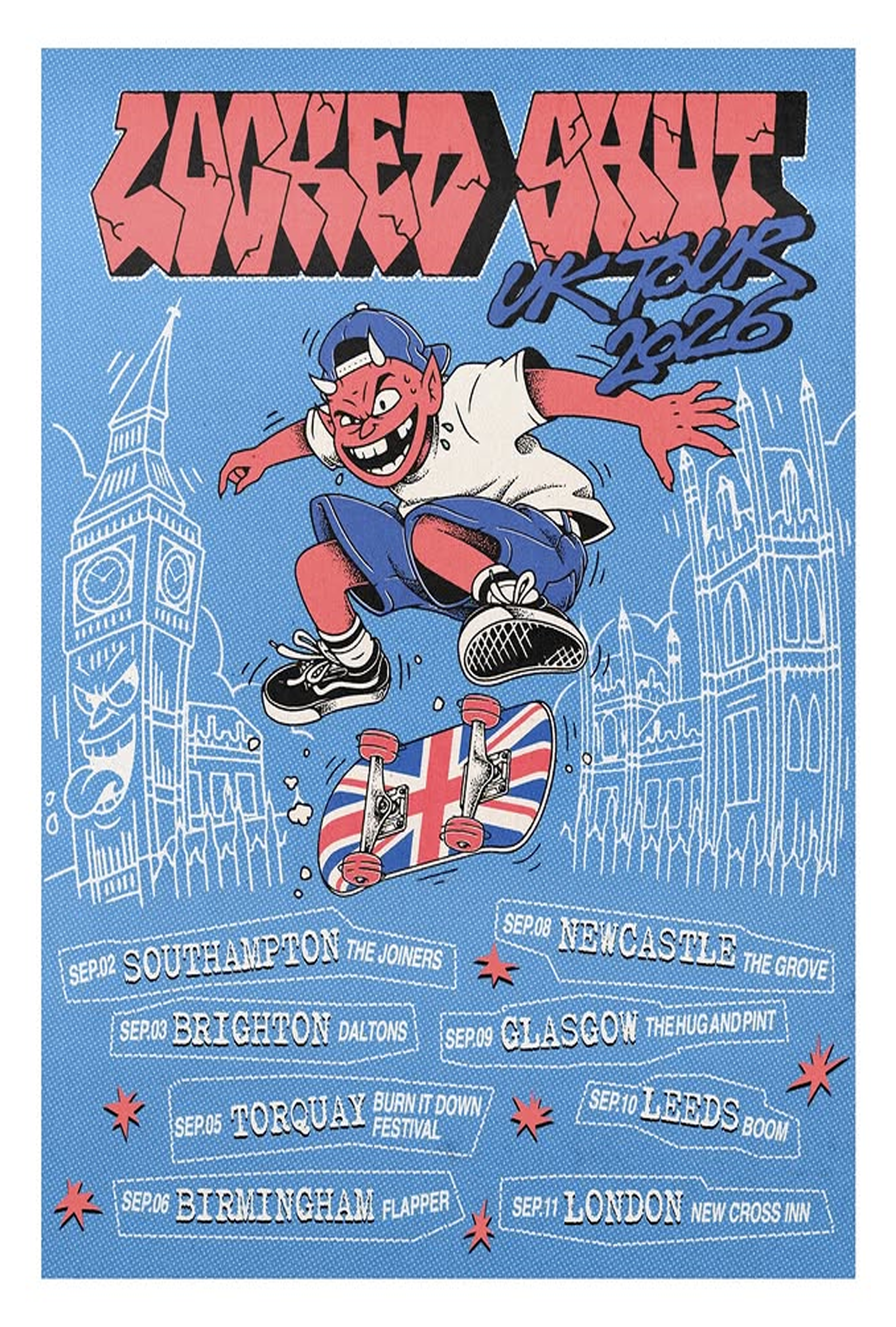 Locked Shut UK Tour 2026 Band Poster Merch