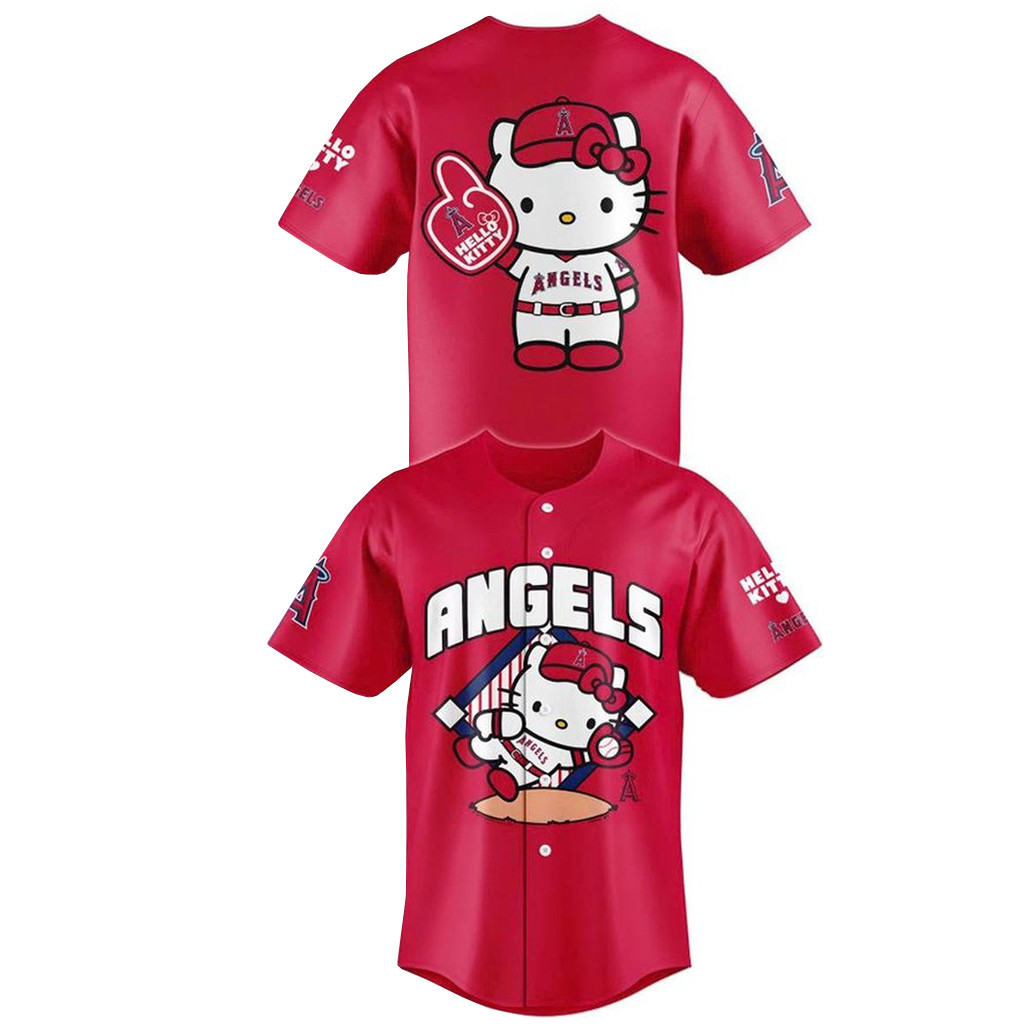 Los Angeles Angels x Hello Kitty Day 2026 Red Baseball Jersey 1 - Unicasport Los Angeles Angels x Hello Kitty Day 2026 Red Baseball Jersey