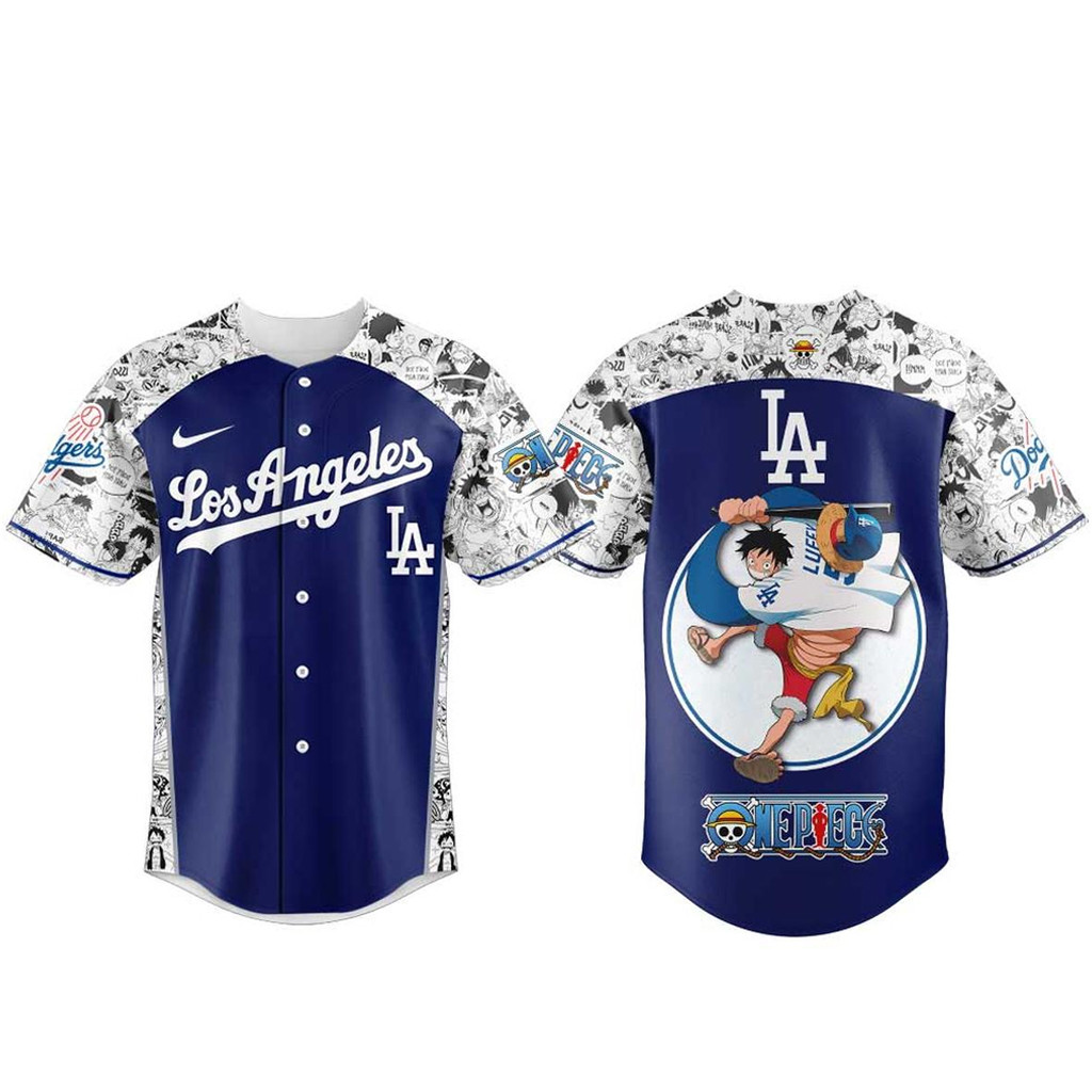 Los Angeles Dodgers x One Piece Night 2026 Luffy Straw Hats Baseball Jersey 1 - Unicasport Los Angeles Dodgers x One Piece Night 2026 Luffy Straw Hats Baseball Jersey