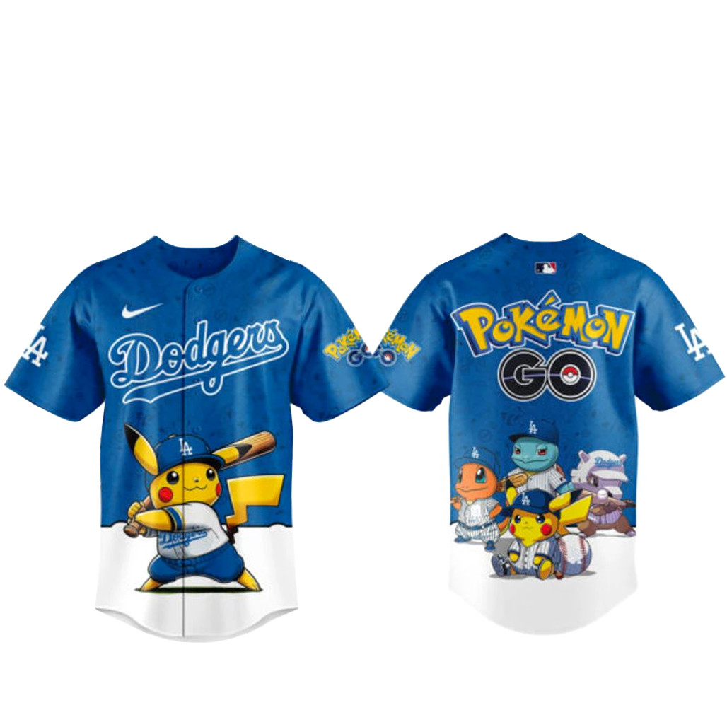 Los Angeles Dodgers x Pokemon Go Night Baseball Jersey 1 - Unicasport Los Angeles Dodgers x Pokemon Go Night Baseball Jersey