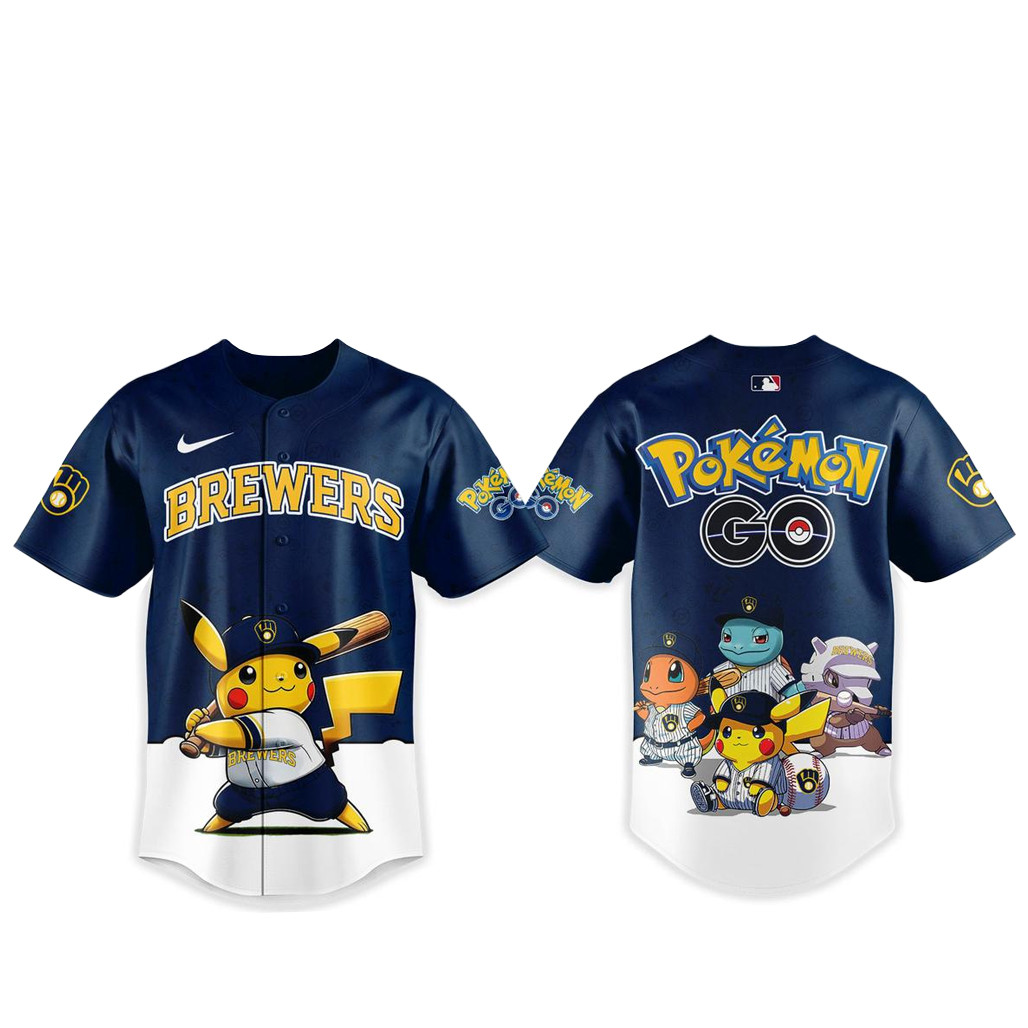 Milwaukee Brewers Pokemon Go Night 2026 Baseball Jersey 1 - Unicasport Milwaukee Brewers Pokemon Go Night 2026 Baseball Jersey
