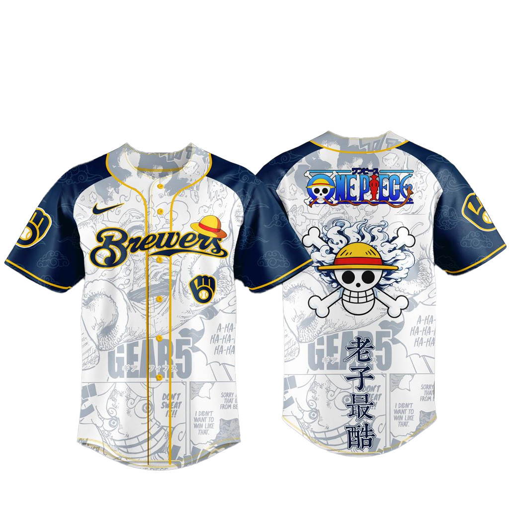 Milwaukee Brewers x One Piece Night 2026 Baseball Jersey 1 - Unicasport Milwaukee Brewers x One Piece Night 2026 Baseball Jersey
