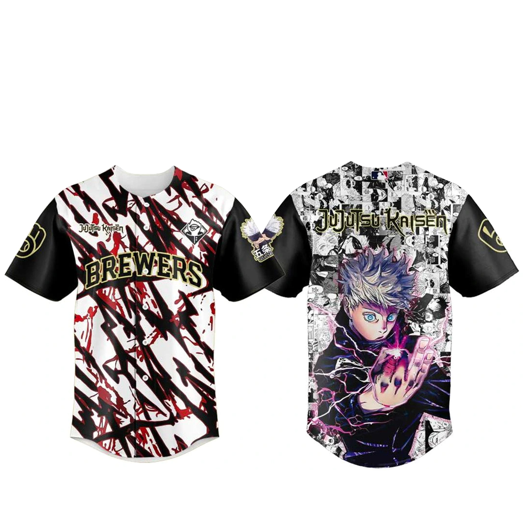 Milwaukee Brewers x Satoru Gojo Baseball Jersey 1 - Unicasport Milwaukee Brewers x Satoru Gojo Baseball Jersey