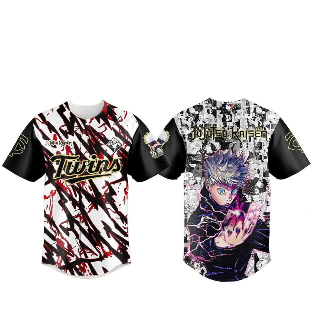 Minnesota Twins x Satoru Gojo Baseball Jersey 1 - Unicasport Minnesota Twins x Satoru Gojo Baseball Jersey