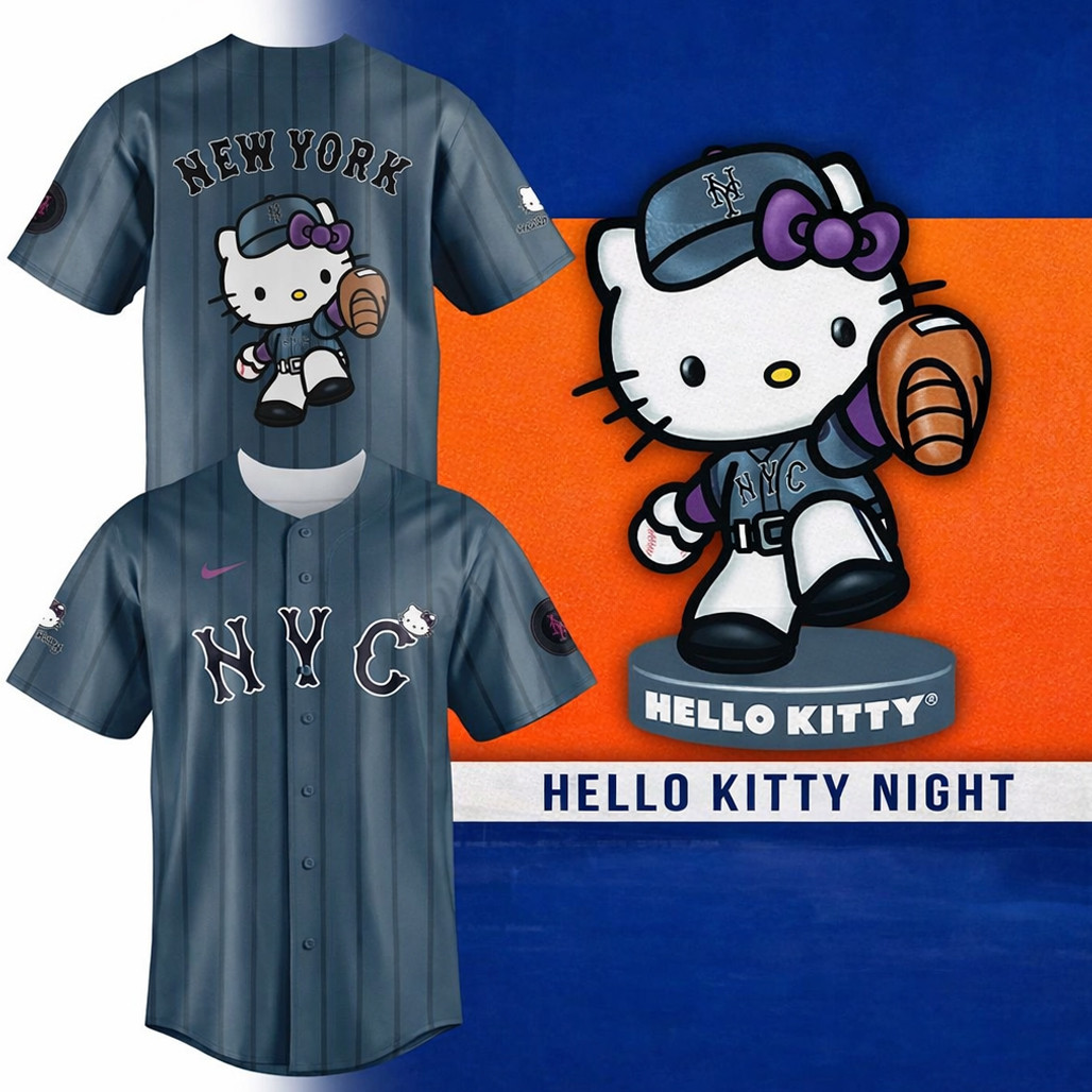 New York Mets Hello Kitty Night All Gray 2026 Baseball Jersey 1 - Unicasport New York Mets Hello Kitty Night All Gray 2026 Baseball Jersey