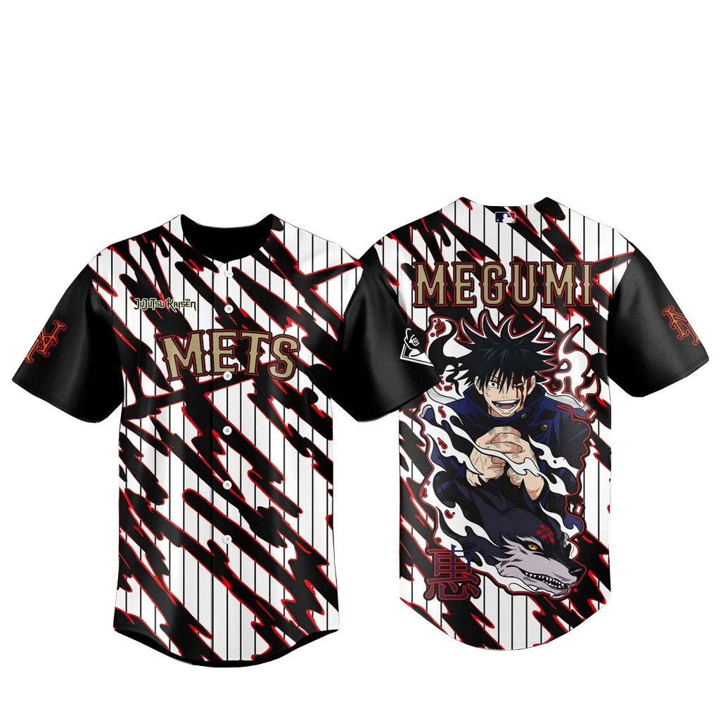 New York Mets x Jujutsu Kaisen Night 2026 Megumi Baseball Jersey 1 - Unicasport New York Mets x Jujutsu Kaisen Night 2026 Megumi Baseball Jersey