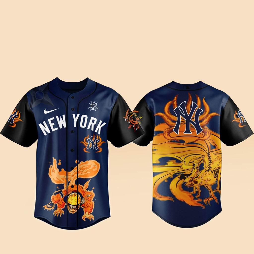 New York Yankees x Naruto Kurama Baseball Jersey Version 1 1 - Unicasport New York Yankees x Naruto Kurama Baseball Jersey Version 1