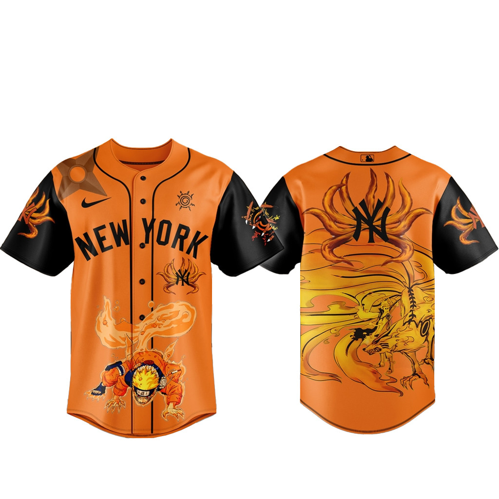 New York Yankees x Naruto Kurama Baseball Jersey Version 2 1 - Unicasport New York Yankees x Naruto Kurama Baseball Jersey Version 2