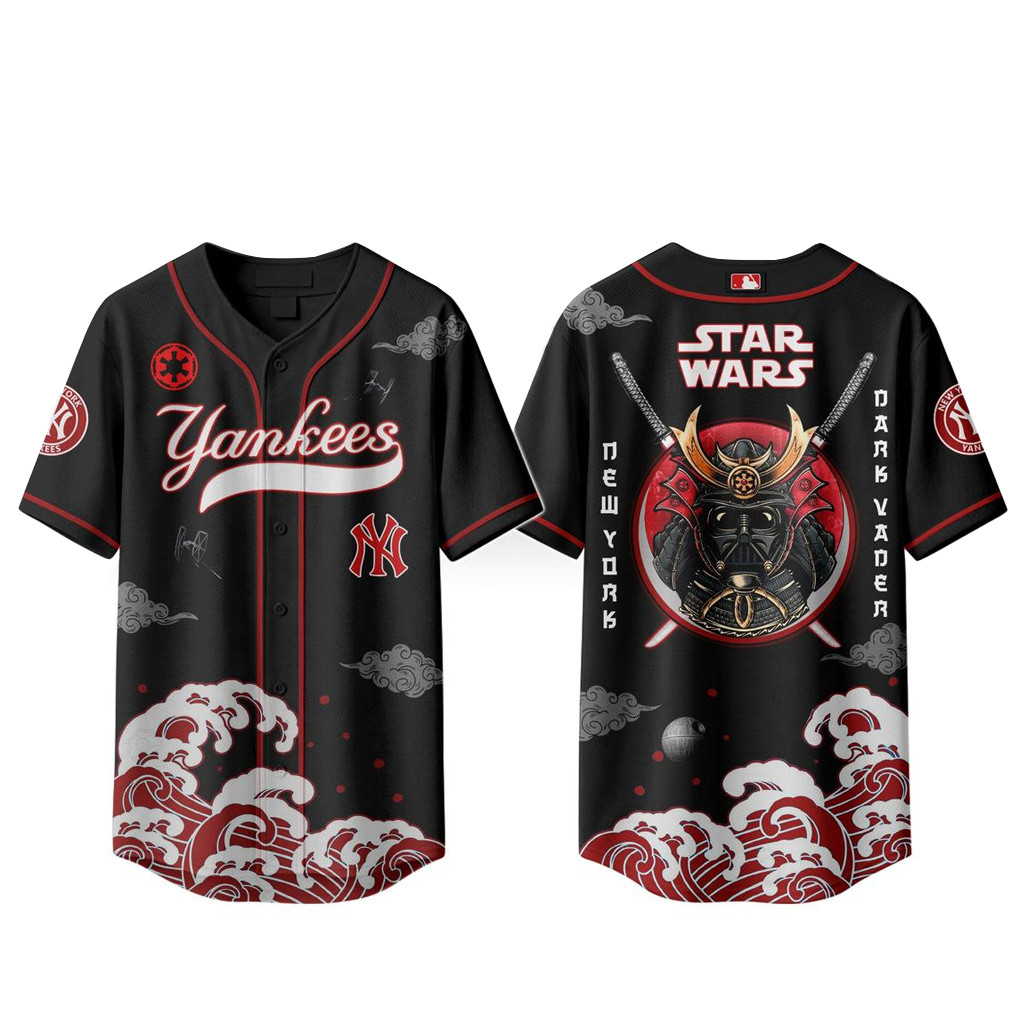 New York Yankees x Samurai Star Wars Baseball Jersey 1 - Unicasport New York Yankees x Samurai Star Wars Baseball Jersey