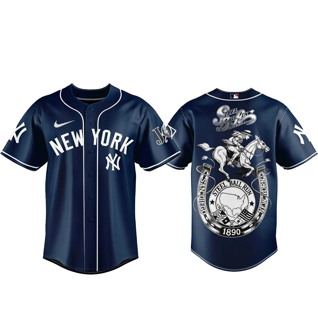 New York Yankees x Steel Ball Run 2026 Baseball Jersey Version 1 1 - Unicasport New York Yankees x Steel Ball Run 2026 Baseball Jersey Version 1