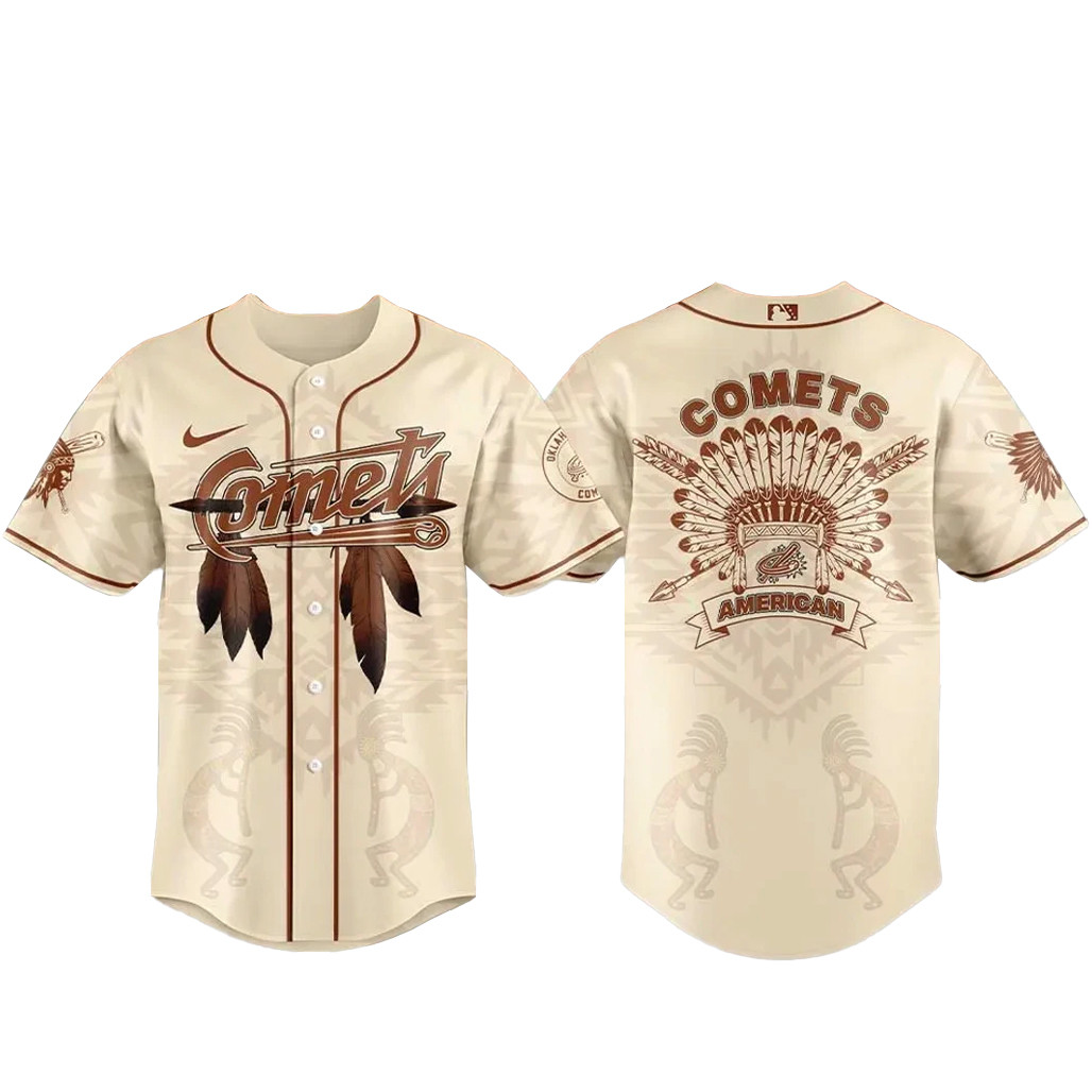 Oklahoma City Comets Celebrating Native American Heritage Month Baseball Jersey 1 - Unicasport Oklahoma City Comets Celebrating Native American Heritage Month Baseball Jersey