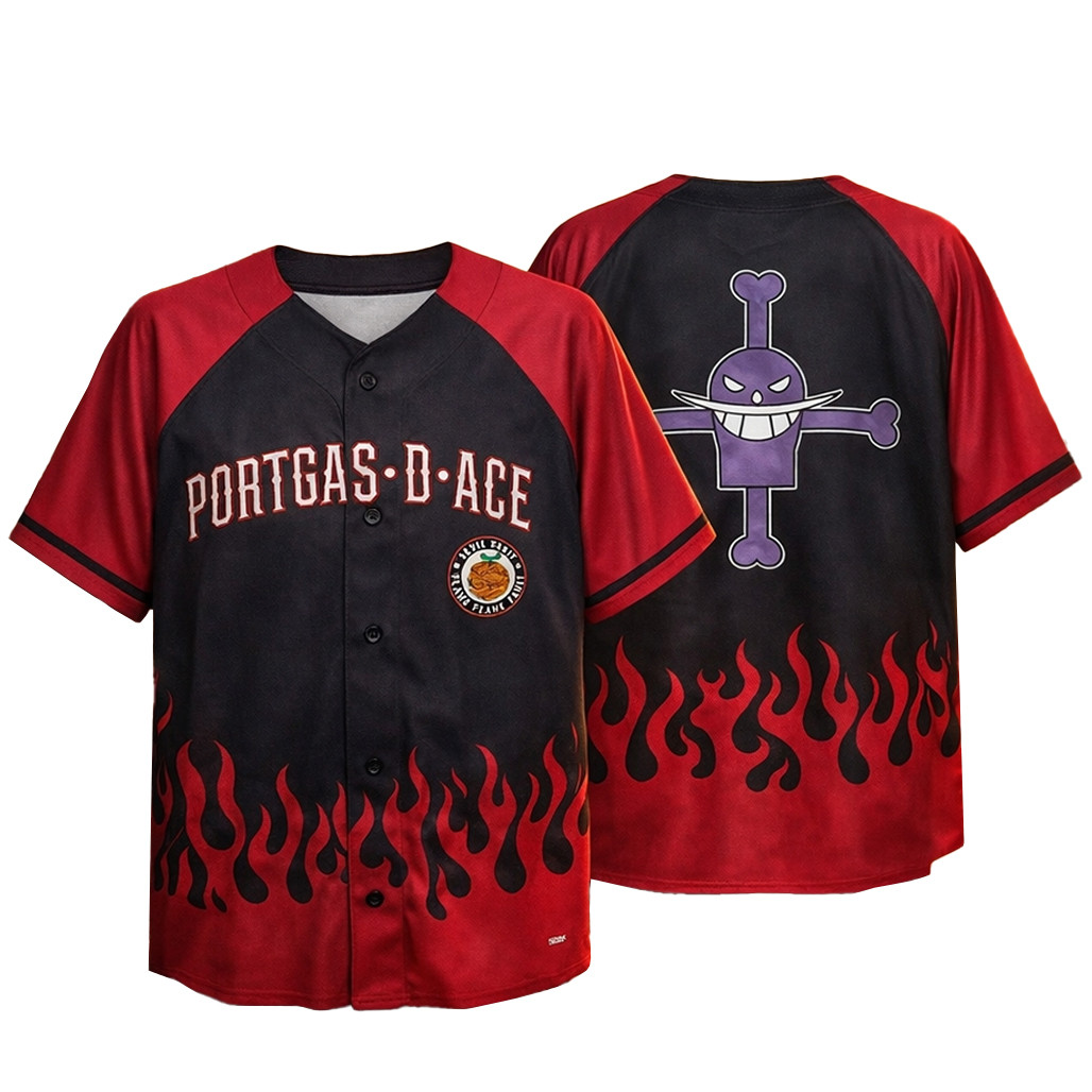One Piece Portgas D Ace Baseball Jersey 1 - Unicasport One Piece Portgas D Ace Baseball Jersey