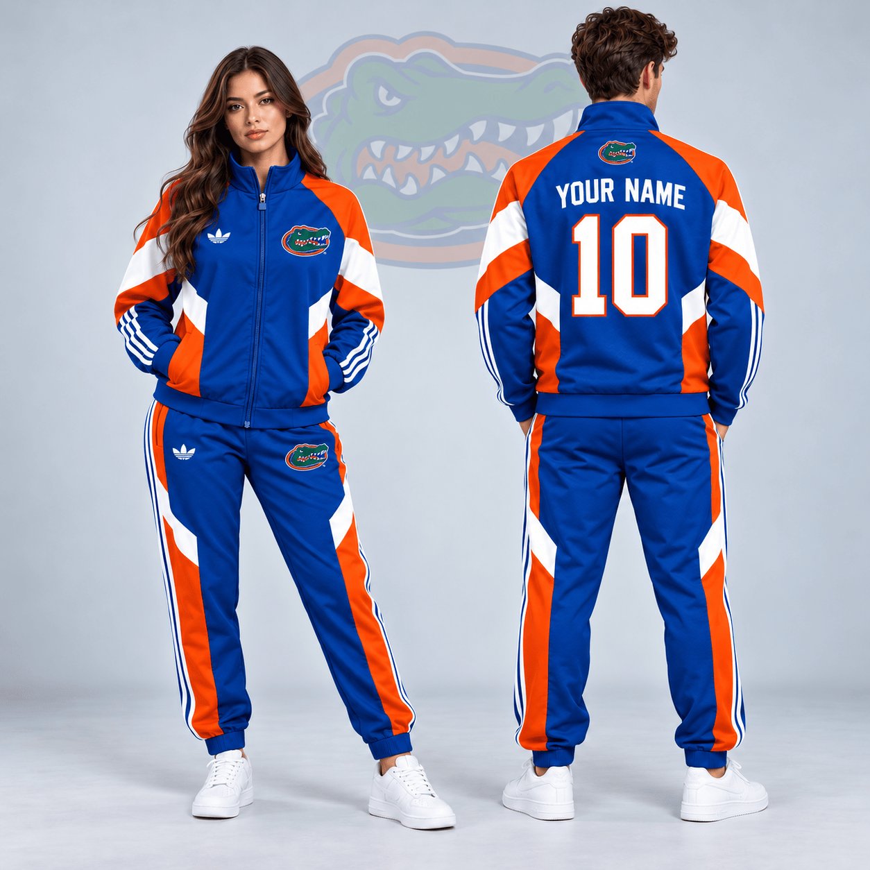 Personalized Florida Gators Merch Retro Colorblock Jacket And Sweatpants Gift For Gators Lover