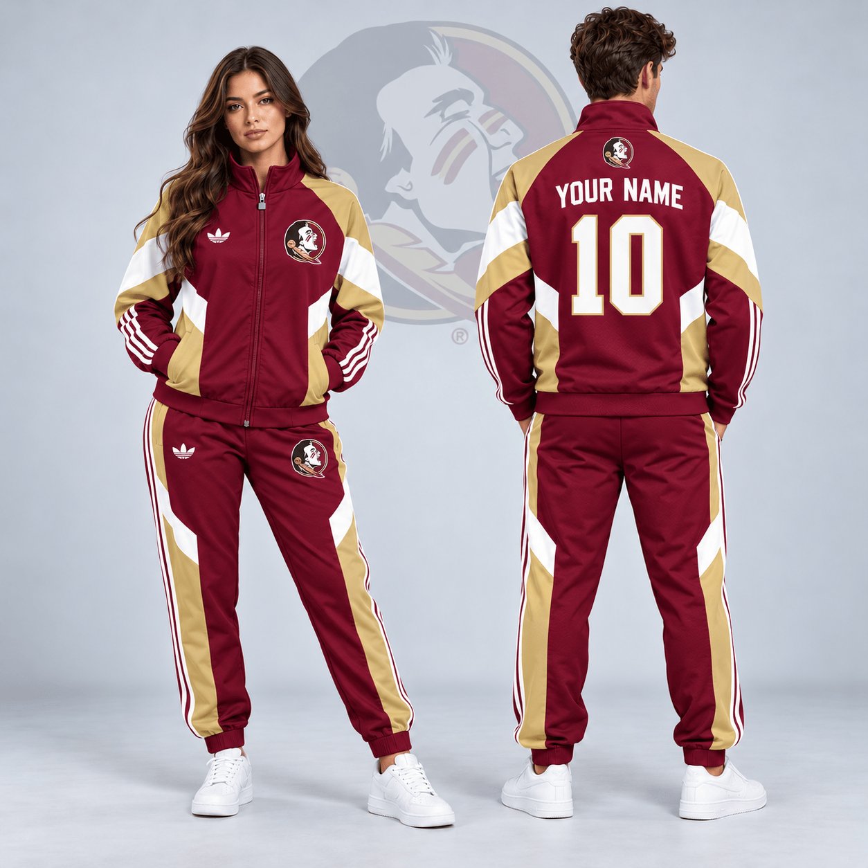 Personalized Florida State Seminoles Merch Retro Colorblock Jacket And Sweatpants Gift For Fans