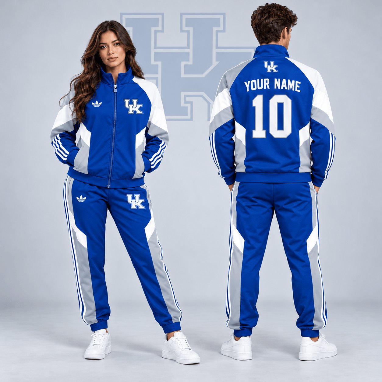Personalized Kentucky Wildcats Merch Retro Colorblock Jacket And Sweatpants Gift For Brother