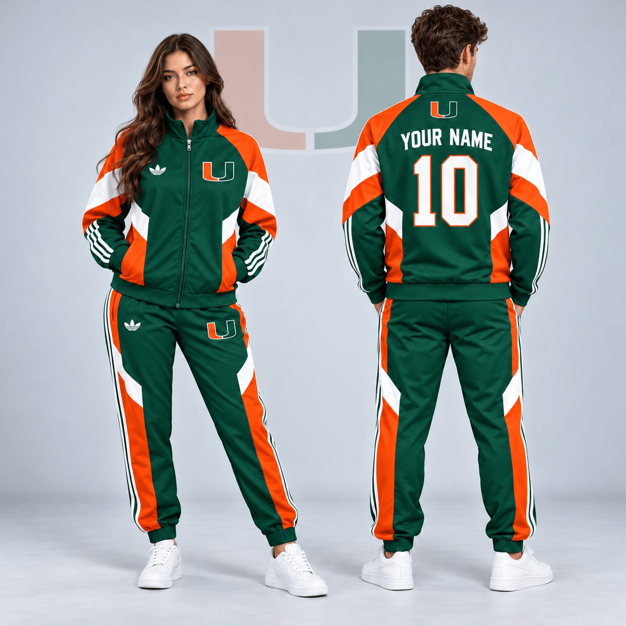 Personalized Miami Hurricanes Merch Retro Colorblock Jacket And Sweatpants Hurricanes Lover Gift Ideas