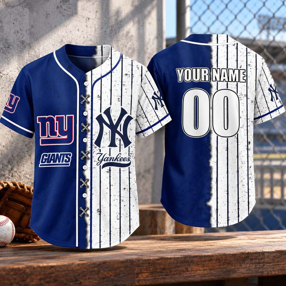 Personalized NY Giants X NY Yankees Baseball Jersey Best Gift For Sports Lovers