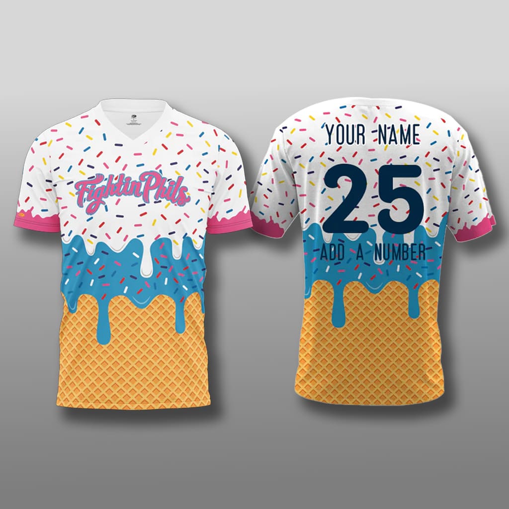 Personalized Reading Fightin Phils Ice Cream Jersey Reading Fightin Phils Merch Fan Gear