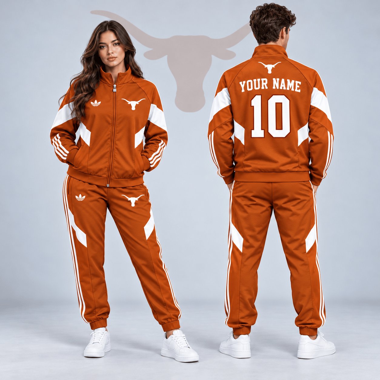 Personalized Texas Longhorns Merch Retro Colorblock Jacket And Sweatpants Gift For Fans