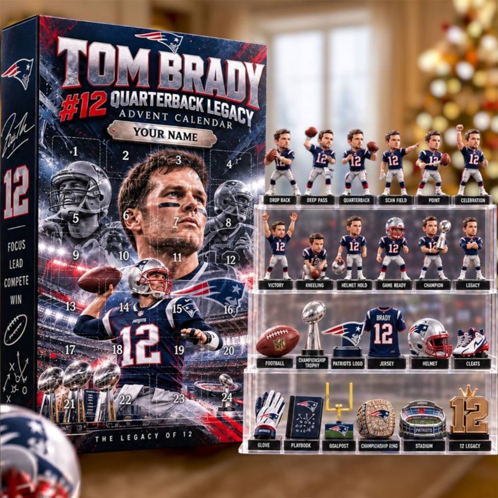 Personalized Tom Brady #12 New England Patriots Quarterback Advent Calendar Xmas Tree Ornaments 2 - Unicasport Personalized Tom Brady #12 New England Patriots Quarterback Advent Calendar Xmas Tree Ornaments