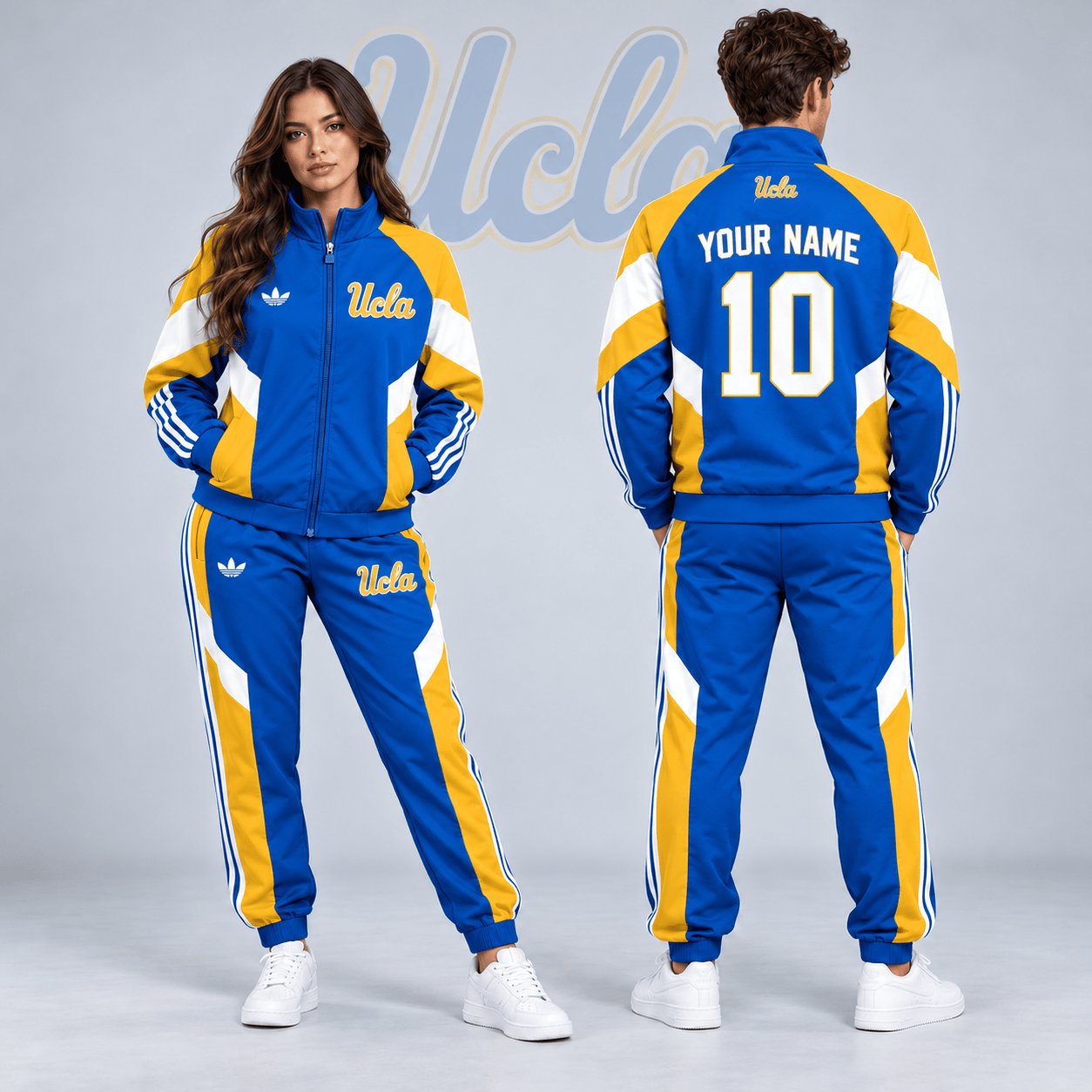 Personalized UCLA Bruins Merch Retro Colorblock Jacket And Sweatpants Gift For Bruins Lover