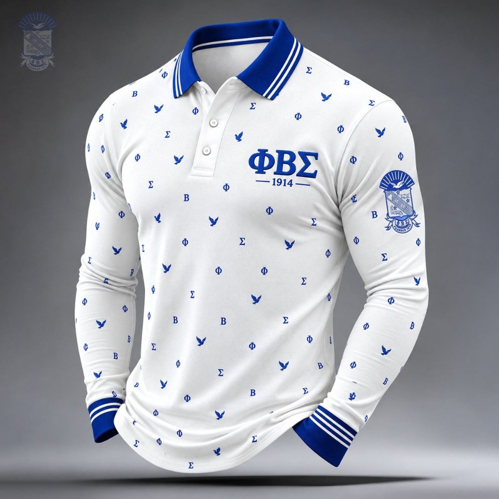 Phi Beta Sigma Merch Polo Long Sleeves Shirt Phi Beta Sigma Apparel Gifts Idea For College
