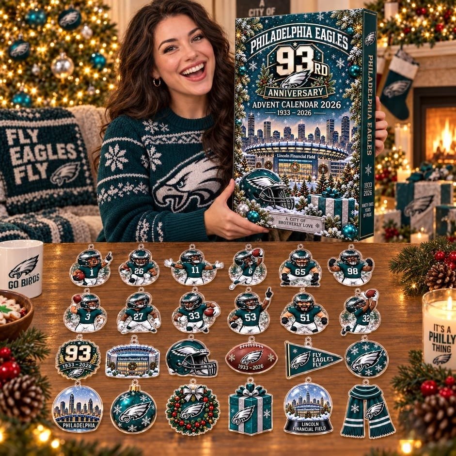 Philadelphia Eagles 93rd Anniversary Advent Calendar 2026 24 Day Winter Wonderland Countdown Gift
