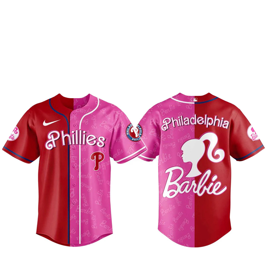 Philadelphia Phillies x Barbie Night Baseball Jersey 1 - Unicasport Philadelphia Phillies x Barbie Night Baseball Jersey
