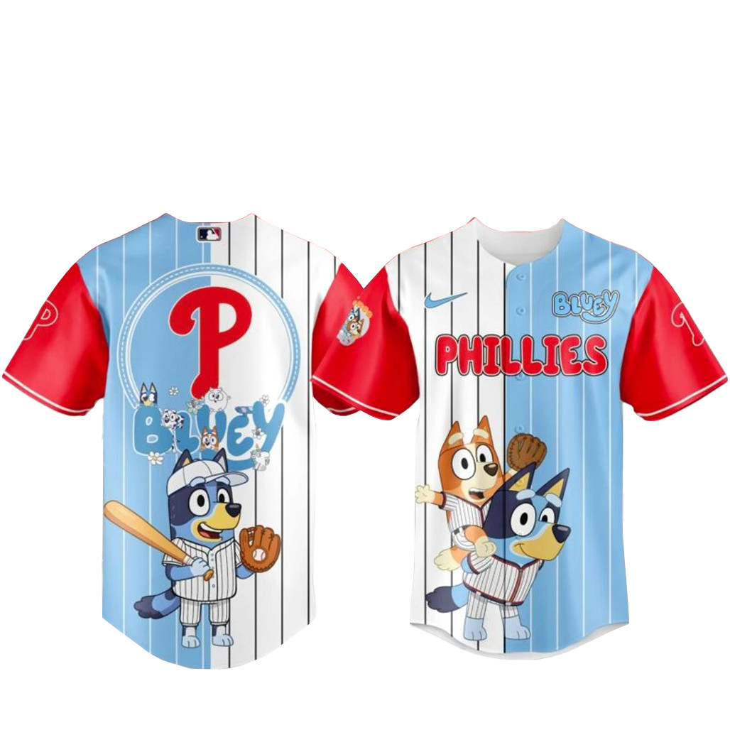 Philadelphia Phillies x Bluey Fans Baseball Jersey 1 - Unicasport Philadelphia Phillies x Bluey Fans Baseball Jersey