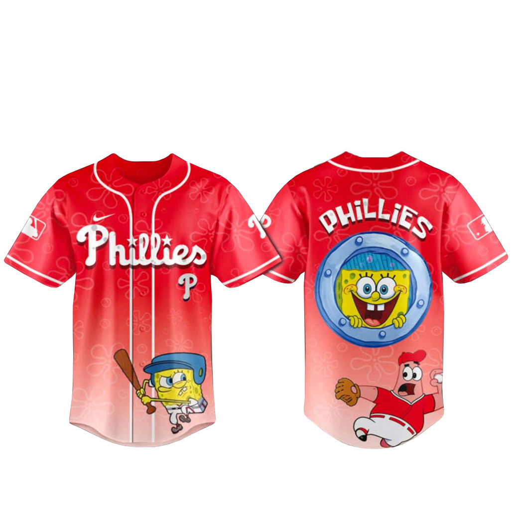 Philadelphia Phillies x SpongeBob Home Run Baseball Jersey 1 - Unicasport Philadelphia Phillies x SpongeBob Home Run Baseball Jersey