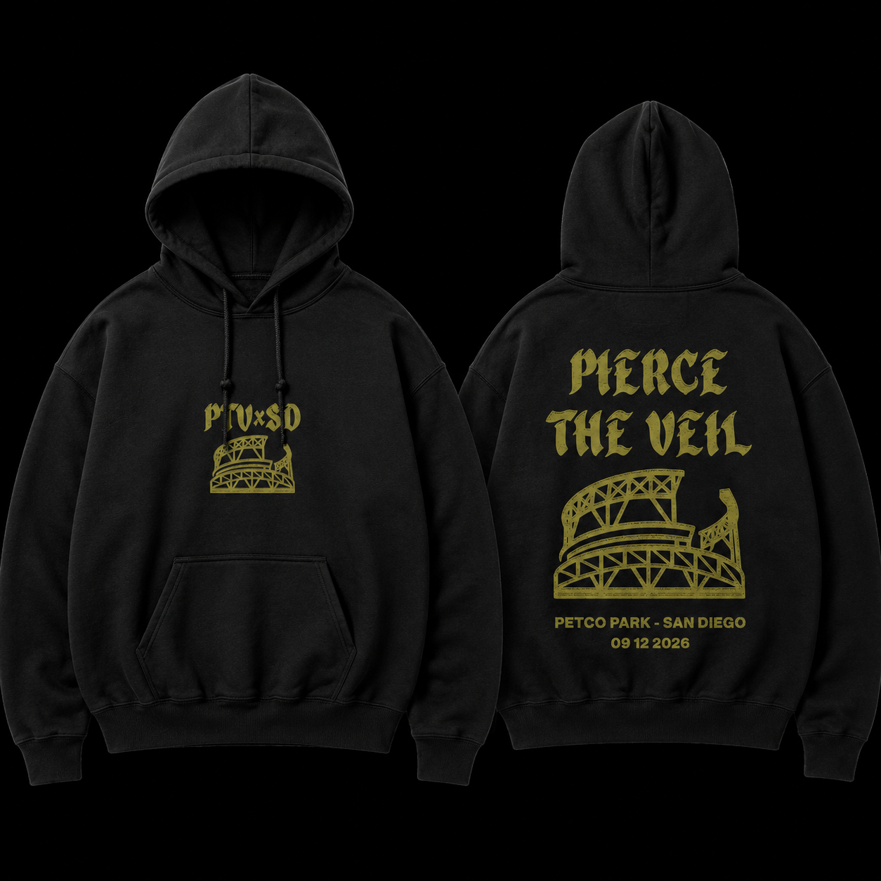 Pierce The Veil Sep 12 2026 Petco Park San Diego Hoodie Limited Merch