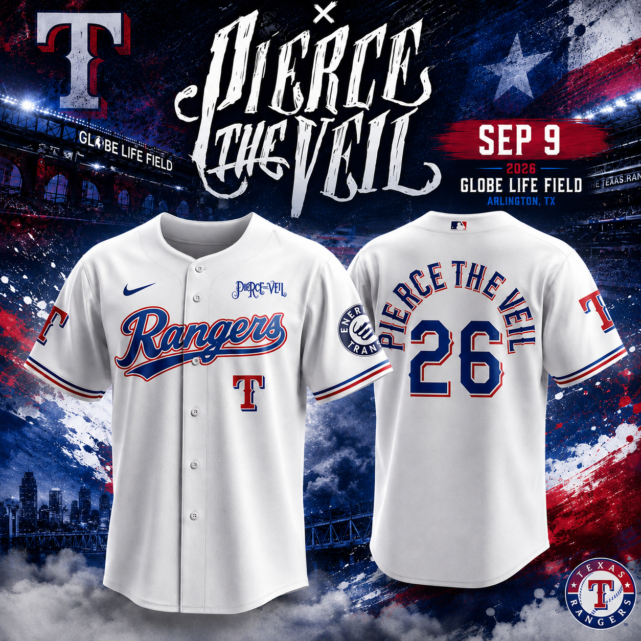 Pierce The Veil x Texas Rangers Merch Jersey Sep 09 2026 2 - Unicasport Pierce The Veil x Texas Rangers Merch Jersey Sep 09 2026