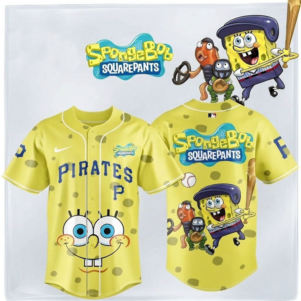Pittsburgh Pirates Spongebob Baseball Jersey 1 - Unicasport Pittsburgh Pirates Spongebob Baseball Jersey