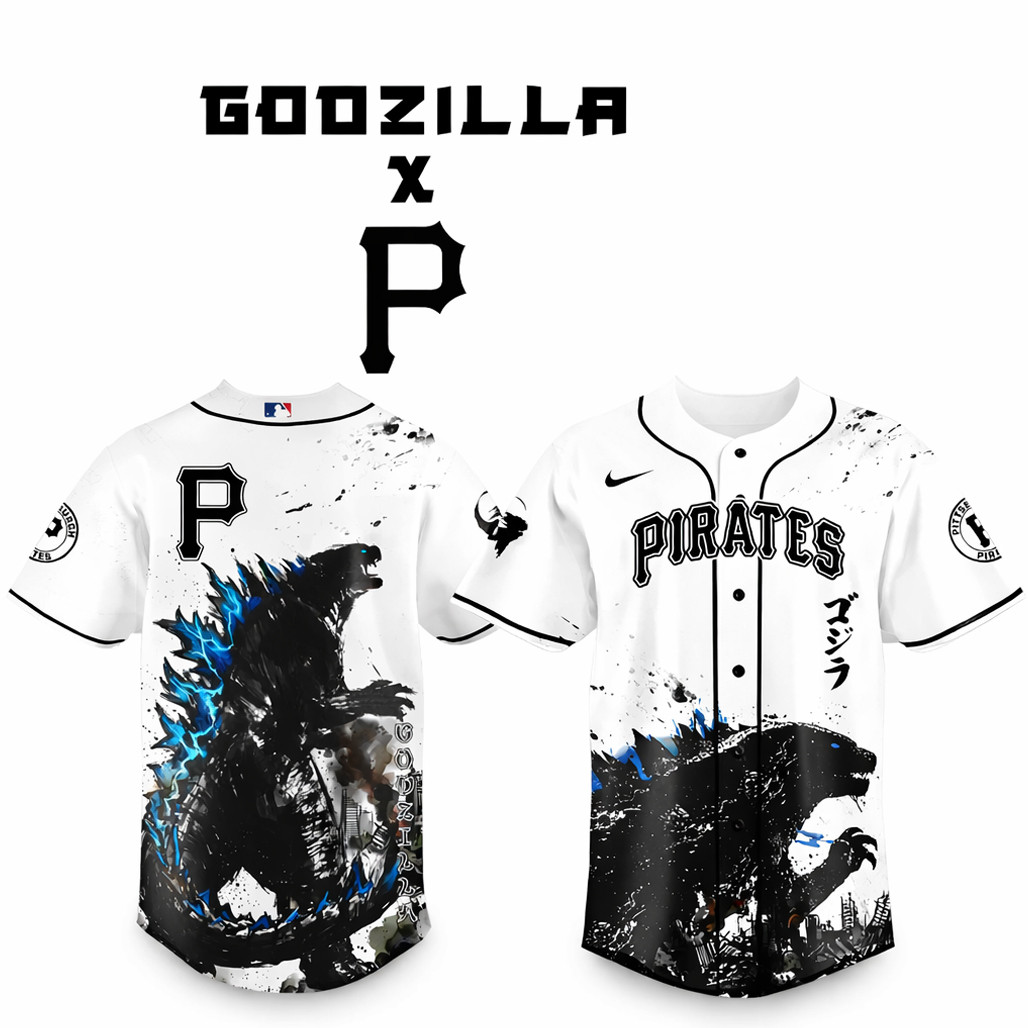 Pittsburgh Pirates x Godzilla Monster Baseball Jersey 1 - Unicasport Pittsburgh Pirates x Godzilla Monster Baseball Jersey