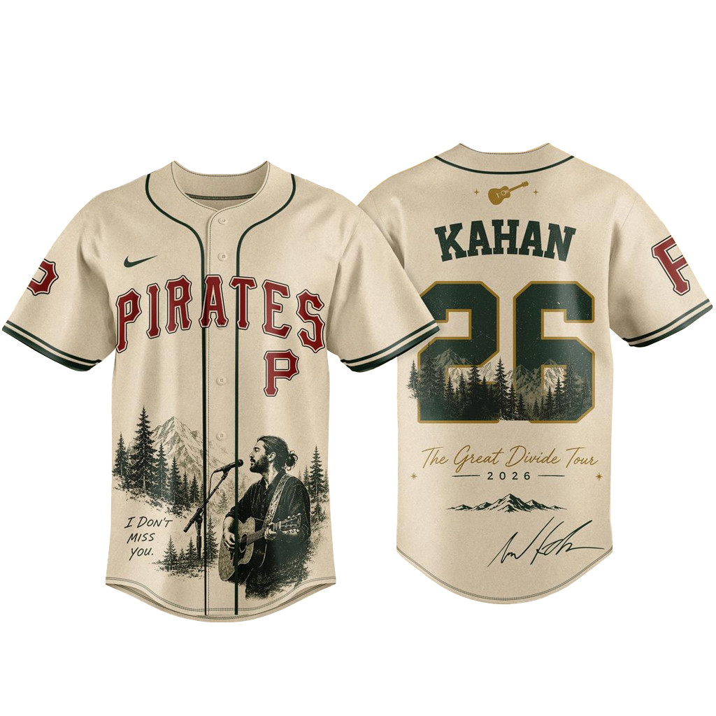Pittsburgh Pirates x Noah Kahan The Great Divide Tour 2026 Baseball Jersey 1 - Unicasport Pittsburgh Pirates x Noah Kahan The Great Divide Tour 2026 Baseball Jersey